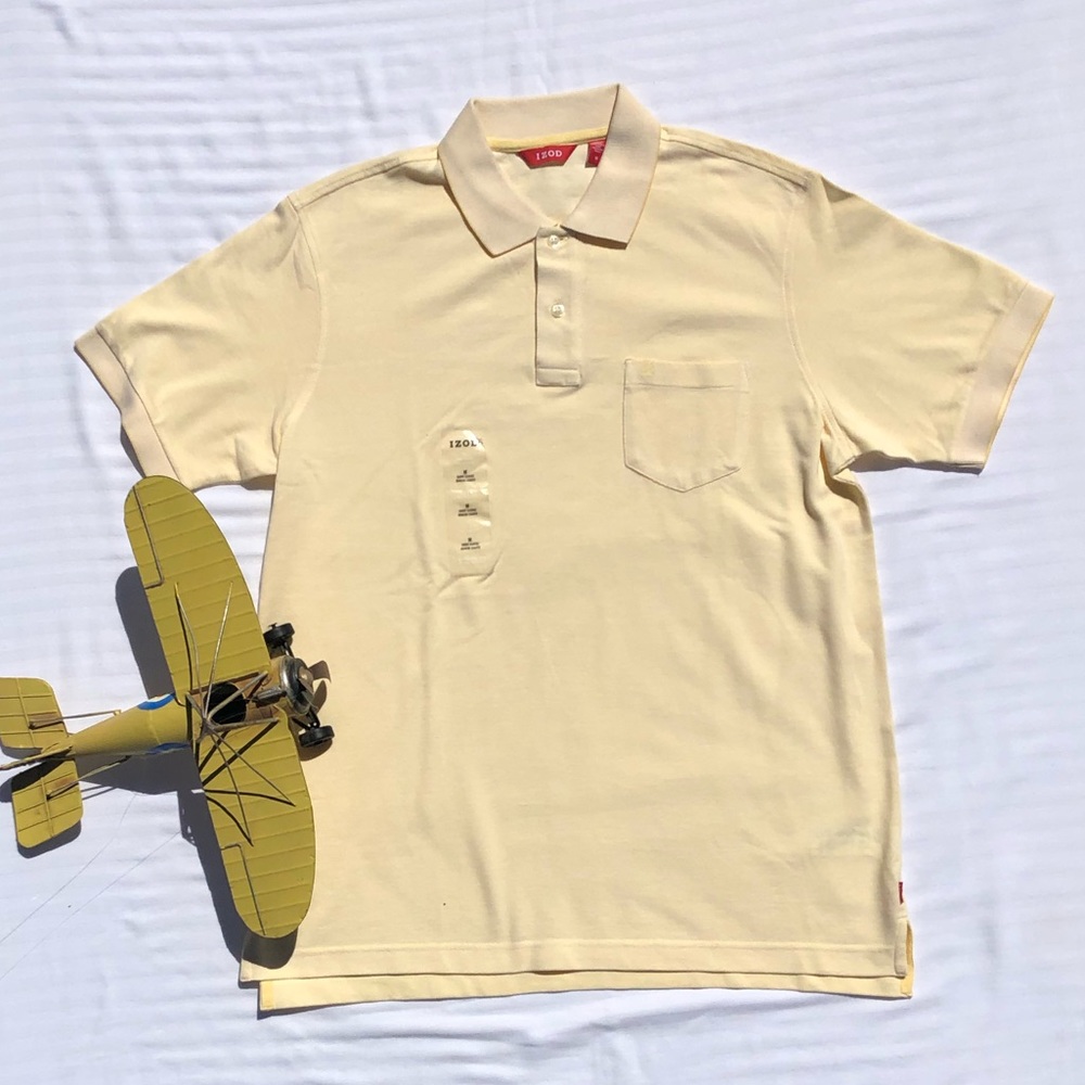IZOD Yellow Short Sleeve Polo NWT - Picture 2 of 7